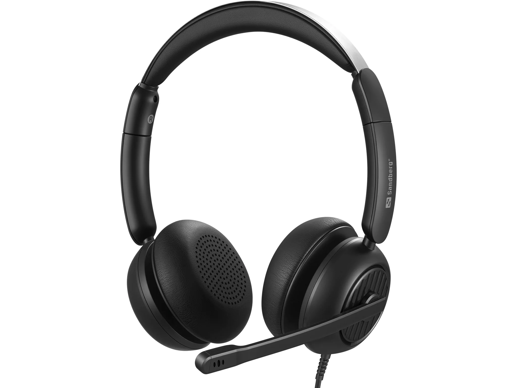 Sandberg 3v1 office headset pro enc | 3. 5mm usb-a usb-c | enc mikrofon | inline upravljanje | slušalke z mikrofonom 1 Sandberg 3v1 office headset pro enc slušalke z mikrofonom sprednji pogled