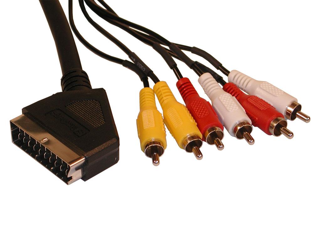 Scart(IN+OUT) til 6xPhono 3 m