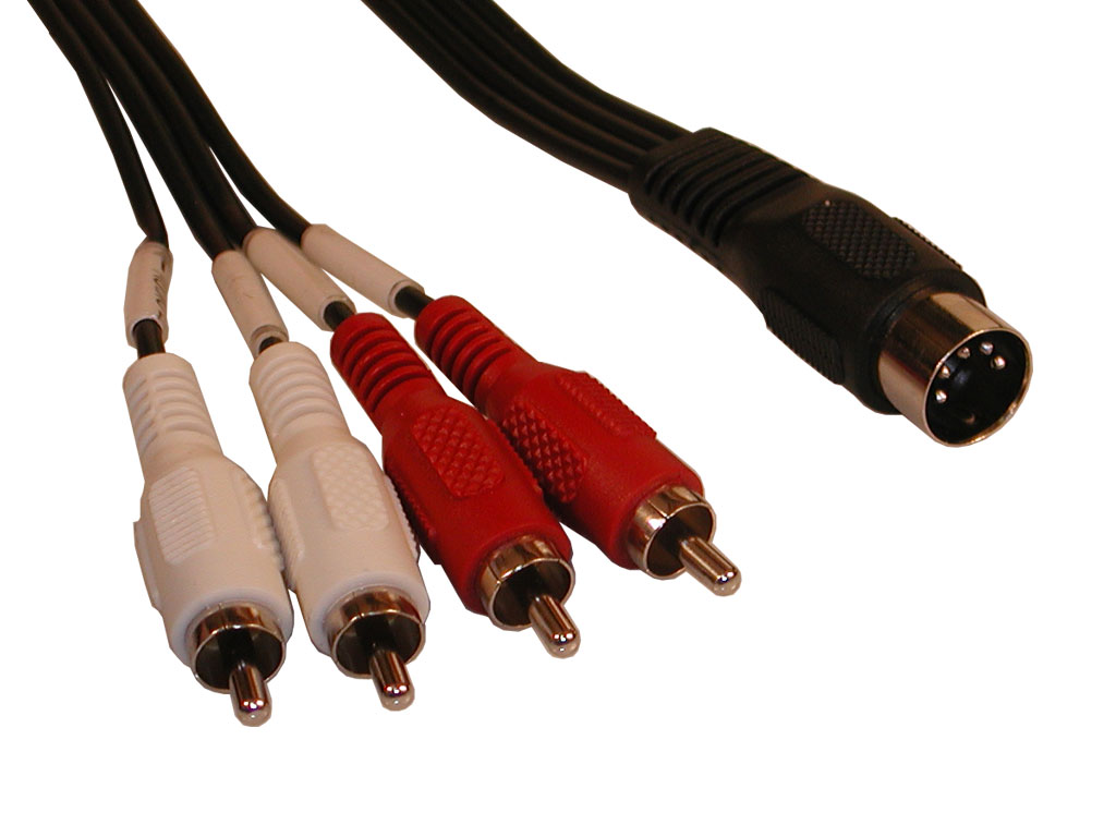 DIN-han 5p->4xPhono IN+OUT 2 m