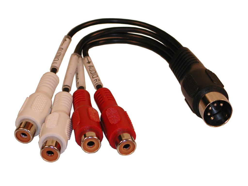 DIN-han 5p -> 4xPhono-hun 0,2m