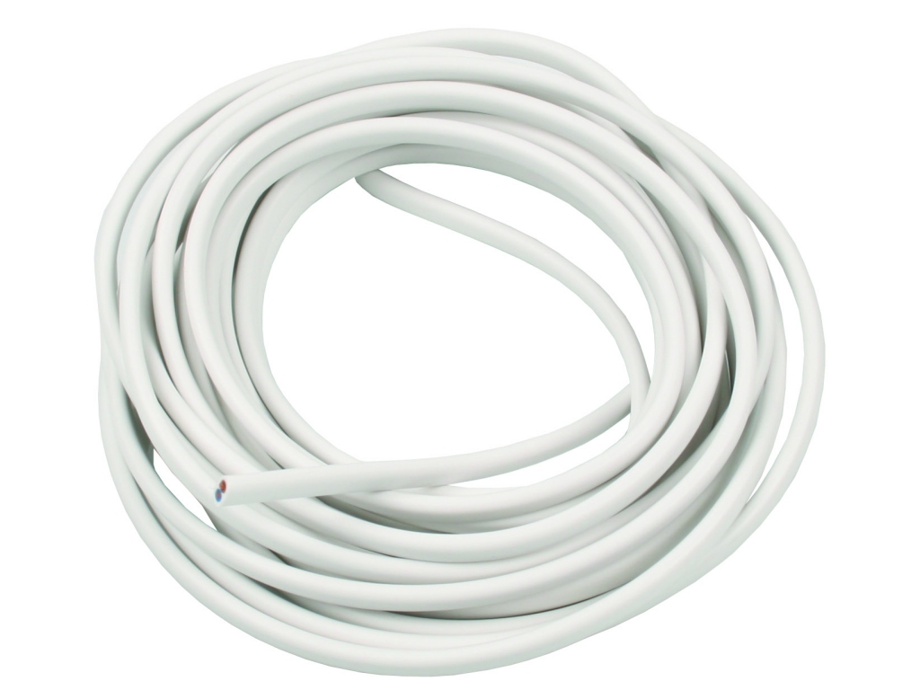 230V cable 5m, flat, white